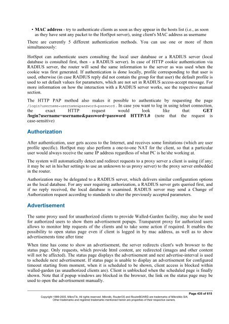 MikroTik RouterOSâ¢ v2.9