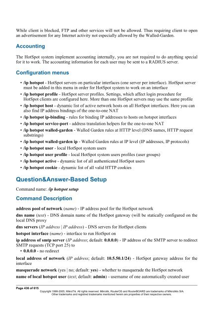 MikroTik RouterOSâ¢ v2.9