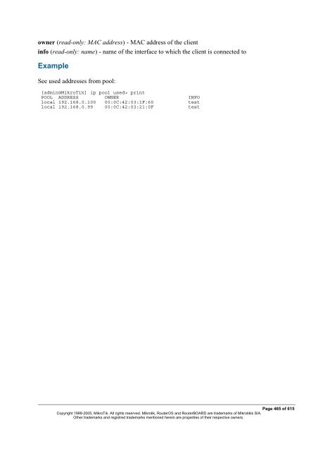 MikroTik RouterOSâ¢ v2.9