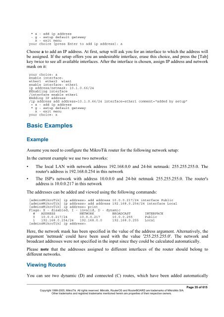 MikroTik RouterOSâ¢ v2.9