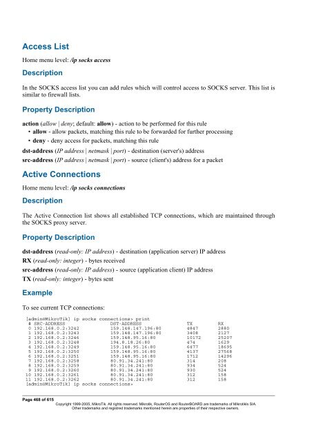 MikroTik RouterOSâ¢ v2.9