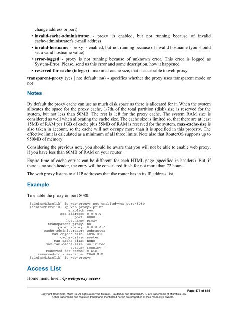 MikroTik RouterOSâ¢ v2.9