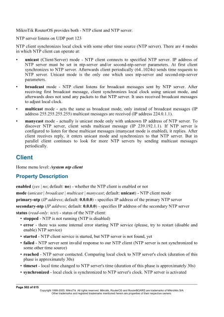 MikroTik RouterOSâ¢ v2.9