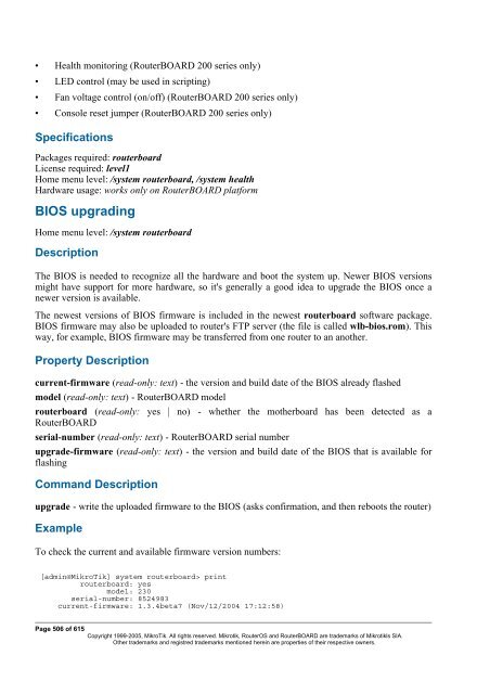 MikroTik RouterOSâ¢ v2.9