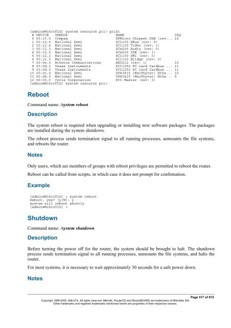 MikroTik RouterOSâ¢ v2.9