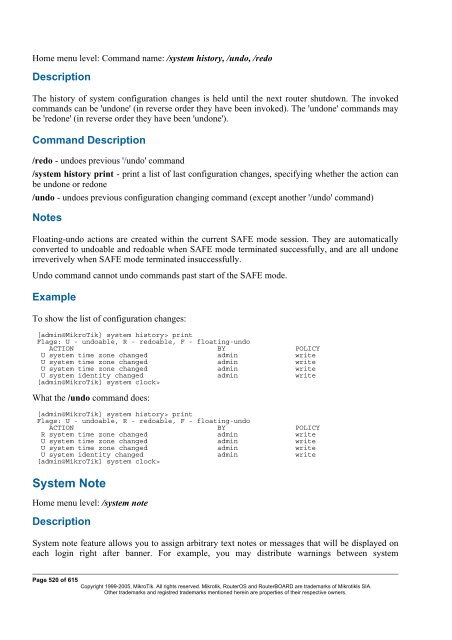 MikroTik RouterOSâ¢ v2.9