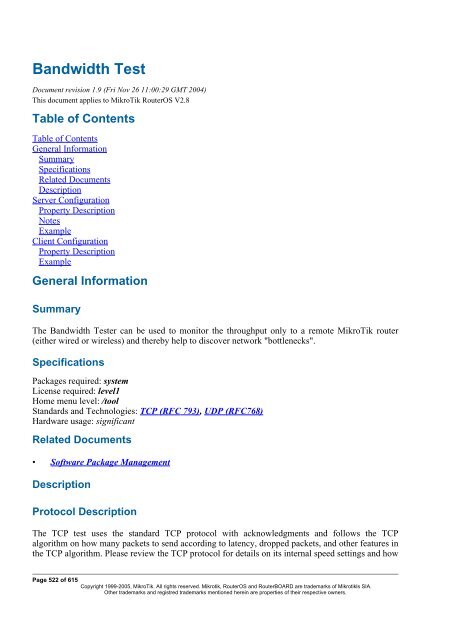 MikroTik RouterOSâ¢ v2.9