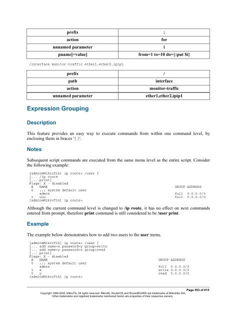 MikroTik RouterOSâ¢ v2.9