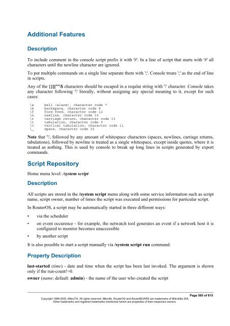 MikroTik RouterOSâ¢ v2.9