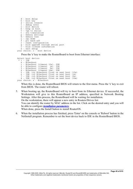 MikroTik RouterOSâ¢ v2.9