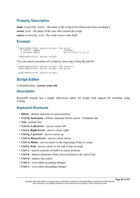 MikroTik RouterOSâ¢ v2.9