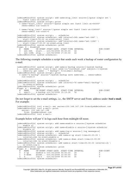 MikroTik RouterOSâ¢ v2.9