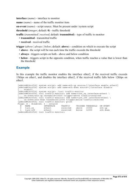 MikroTik RouterOSâ¢ v2.9