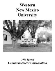 Spring 2011 Commencement Program - Western New Mexico ...