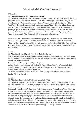 verfügbaren Presseberichte - Schachgemeinschaft Winz-Baak 48