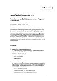 evalag Weiterbildungsprogramm