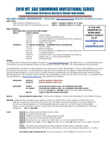 INFO - the Mt. SAC Special Events Website