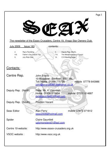 SEAX - July 2009 - Essex Crusaders