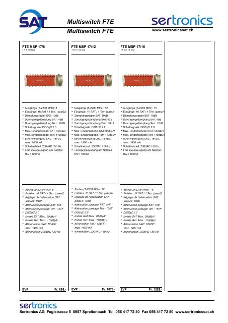 Antennenmessgerät FTE - Sertronics AG