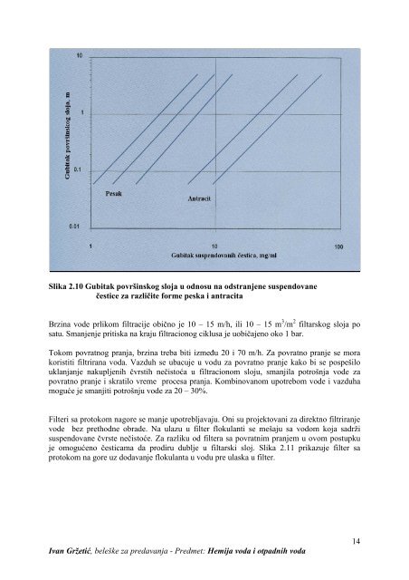 procesi prerade i dorade vode - Hemijski fakultet - Univerzitet u ...