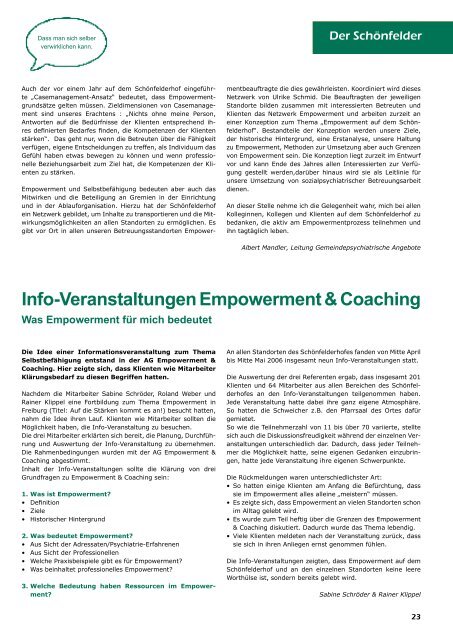 Empowerment & Coaching - Barmherzige Brüder Schönfelderhof