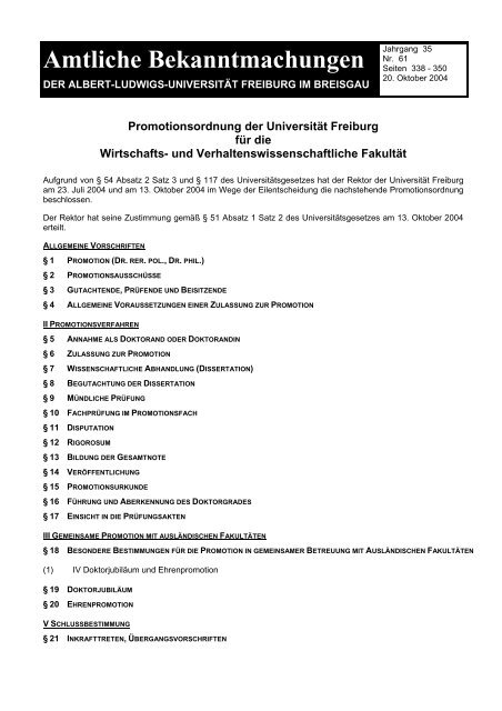 Promotionsordnung - Vwl.uni-freiburg.de - Albert-Ludwigs ...