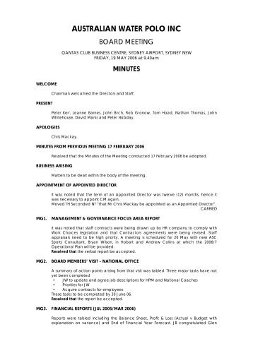 minutes - Australian Water Polo Inc