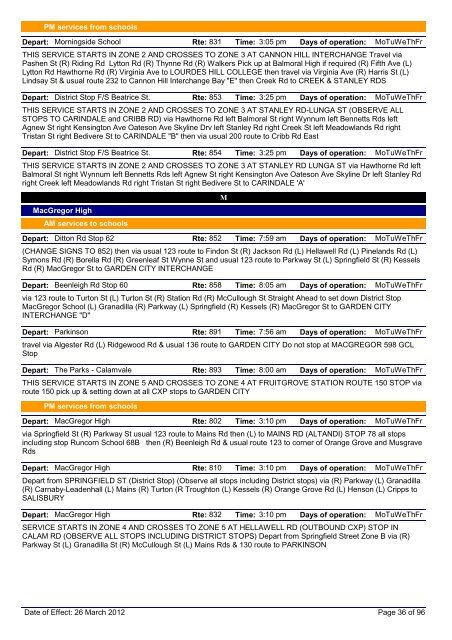 Brisbane Transport School Bus Services - TransLink