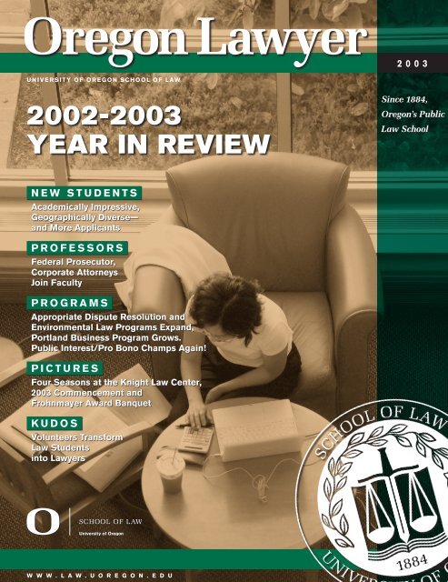 2002-2003 YEAR IN REVIEW - Oregon Law - University of Oregon