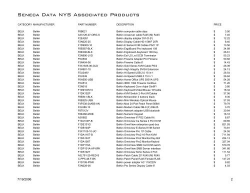 Seneca Data NYS Associated Products