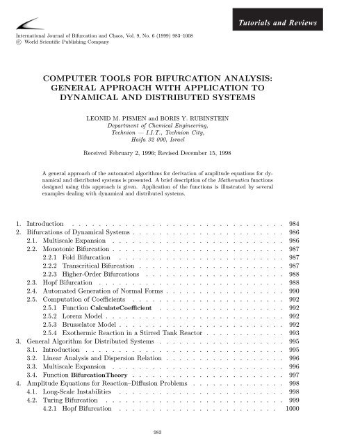 Computer Tools for Bifurcation Analysis: General Approach with