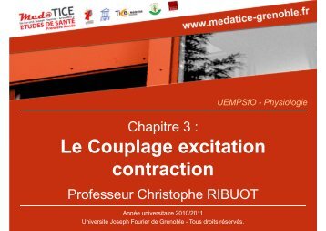 Le Couplage excitation contraction - UniversitÃ© Virtuelle Paris 5