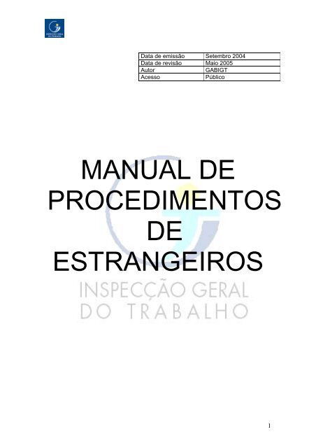 Manual de Procedimentos para Estrangeiros - Ordem dos Enfermeiros