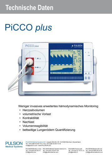 PiCCO plus - PULSION Medical Systems SE