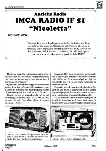 Imca Radio IF51 Nicoletta - Italy