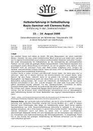 Selbsterfahrung in Selbstheilung Basis-Seminar mit Clemens Kuby