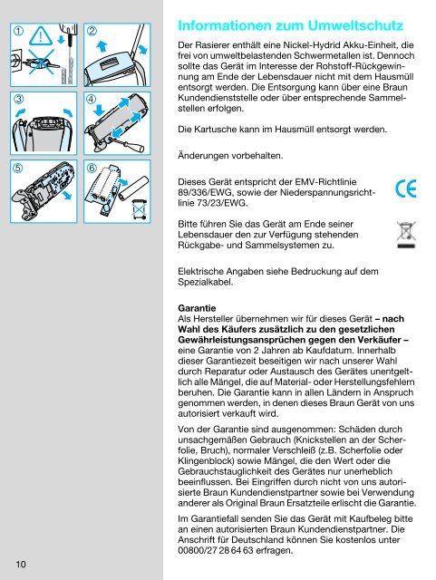 8595 - Braun Consumer Service spare parts use instructions manuals