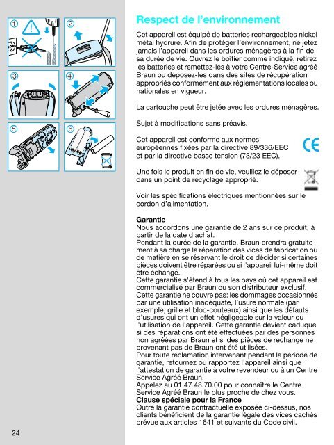 8595 - Braun Consumer Service spare parts use instructions manuals