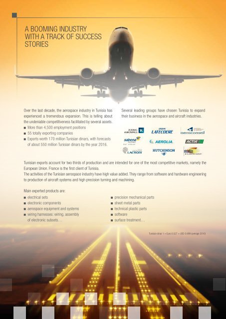 Tunisia, a performing aerospace supply chain - Invest in Tunisia ...