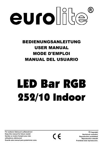 EUROLITE LED Bar RGB 252/10 User Manual