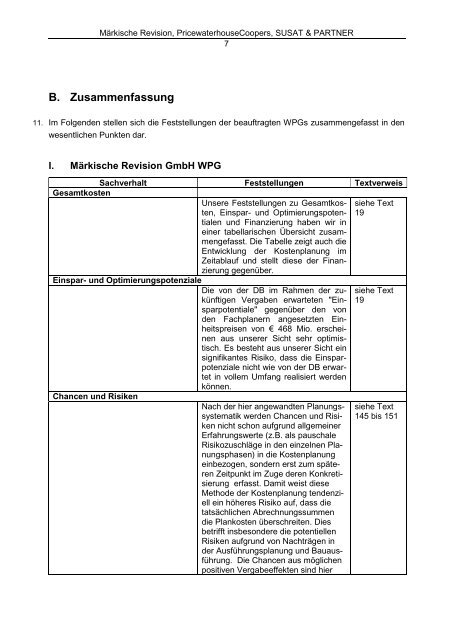 PwC Bericht - Schlichtung Stuttgart 21