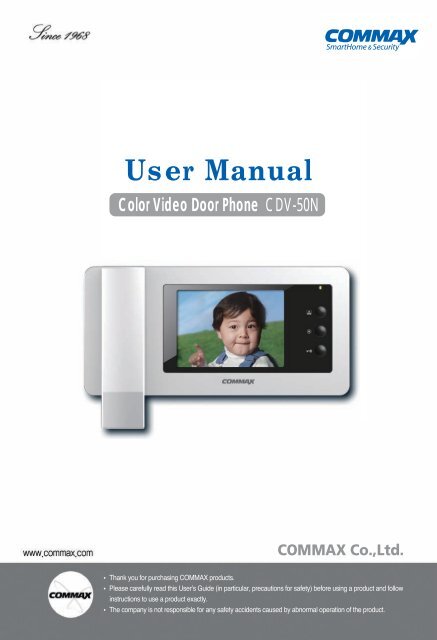 Monitor Videointerfon Color TFT LCD 5 COMMAX CDV-50N