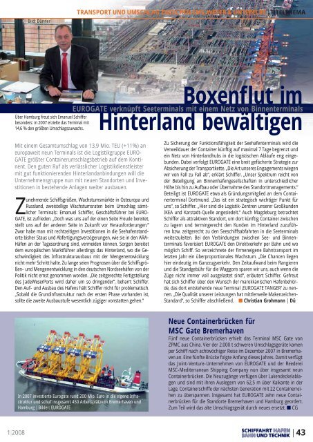 SUT_012008_Ausgabe_S.. - 1 | 2008 - Schiffahrt und Technik