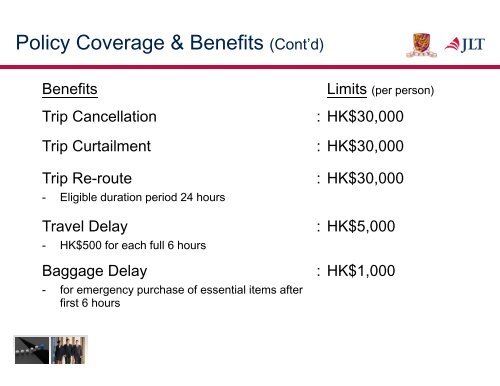 Information of Insurance Coverage - The Chinese University of Hong ...