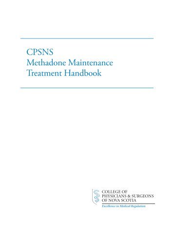 CPSNS Methadone Maintenance Treatment Handbook