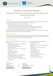 Resource Estimation, Reporting and Risk Modeling - Geovariances