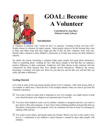 Become a Volunteer - California Library Literacy Services