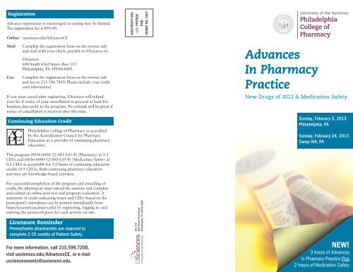 Advances In Pharmacy Practice - University of the Sciences in ...