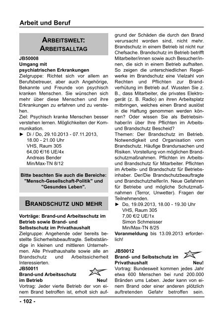 Semester II/2013 - Volkshochschule