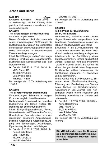 Semester II/2013 - Volkshochschule